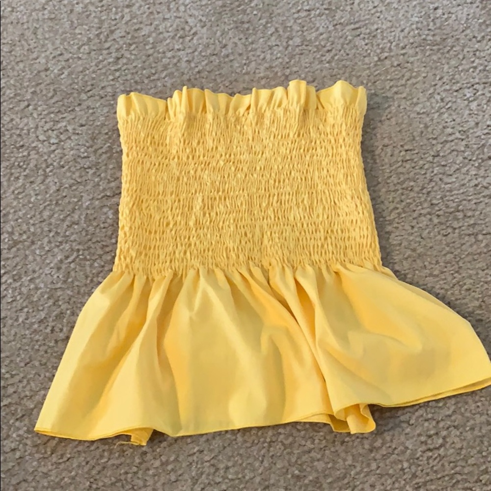 Yellow smocked tube top